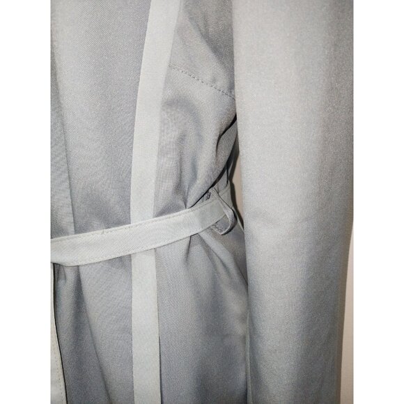 Vintage Bonders Women's Trench Long Coat Ice Blue Gray Size Large Pockets - Picture 8 of 14